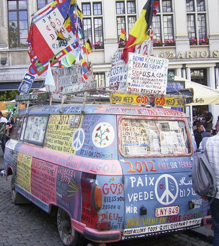 Hippies. Anuncios en vehículos