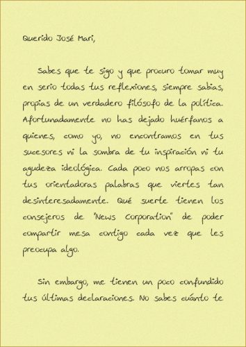 Carta a Jose Maria Aznar pagina 1